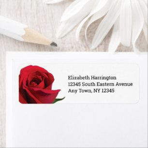 Elegant Red Rose Label