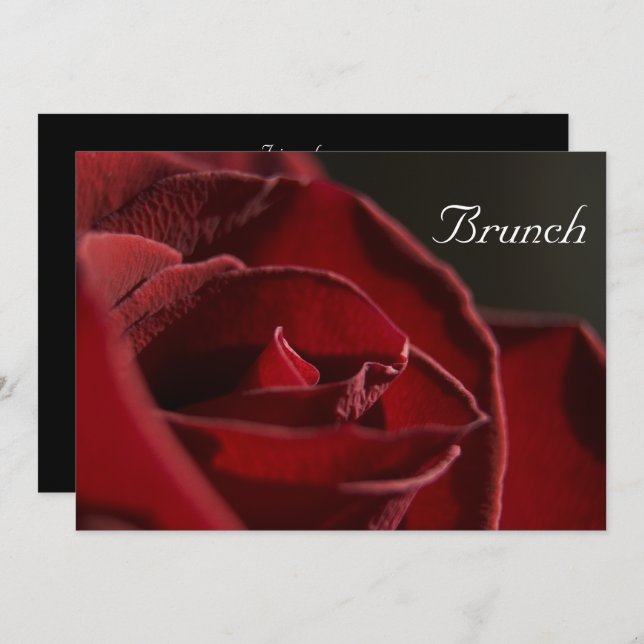 Elegant Red Rose Post Wedding Brunch Invitation (Front/Back)