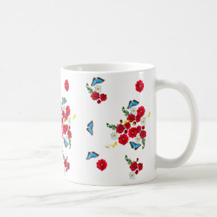 "Elegant Red Rose Print Mug" Coffee Mug