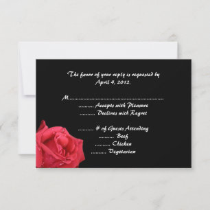 Elegant Red Rose Reply Cards with Menu Options