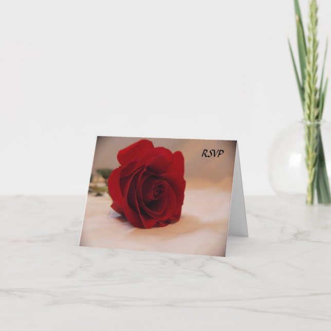 Elegant Red Rose RSVP Invitation (Front)