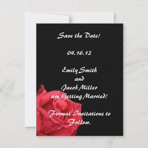 Elegant Red Rose Save the Date Cards