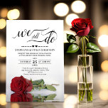 Elegant Red Rose We Still Do Wedding Vow Renewal Invitation<br><div class="desc">This beautiful wedding vow renewal invitation features an elegant and romantic design with a single long-stemmed red rose lying on its side mirrored in a pool of water. The text reads "we still do" and is written in elegant script calligraphy. Beautiful way to invite your friends and family to share...</div>