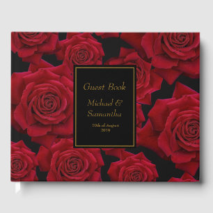 Elegant Red Rose - Wedding Guest Book