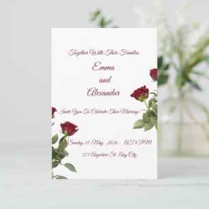 Elegant Red Rose Wedding Invitation Template