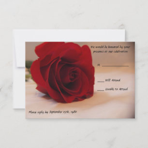 Elegant Red Rose Wedding RSVP Cards