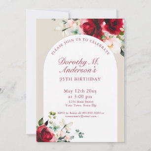 Elegant Red Roses 95th Birthday Party