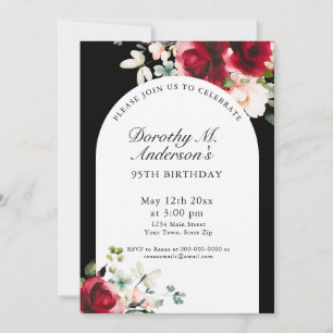 Elegant Red Roses 95th Birthday Party