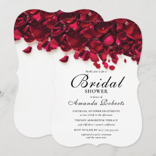 Elegant Red Roses Bridal Shower Invitation