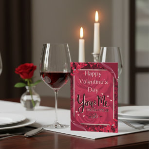 Elegant Red Roses Happy Valentines Day Card  