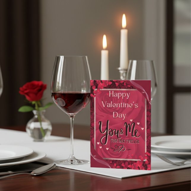 Elegant Red Roses Happy Valentines Day Card   (Creator Uploaded)