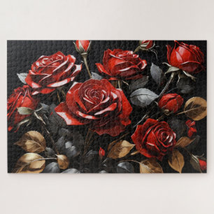 Elegant Red Roses  Jigsaw Puzzle