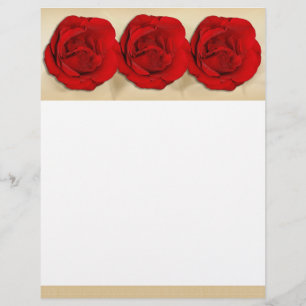 Elegant red roses letterheads - chic & classy