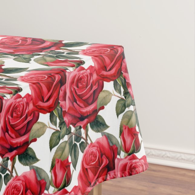 Elegant Red Roses Tablecloth (In Situ)