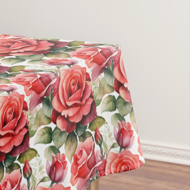 Elegant Red Roses Tablecloth (In Situ)