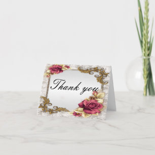 Elegant Red Roses Thank You Card