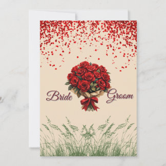 Elegant Red Roses Wedding Invitation