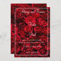 Elegant Red Roses Wedding invitation