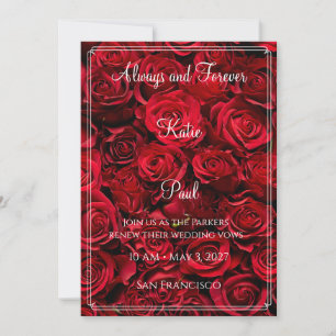 Elegant Red Roses Wedding Invitation   Bold Floral