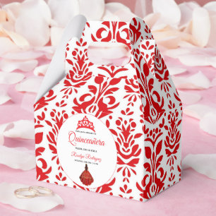 Elegant Red Royal Quinceañera Favour Box