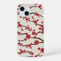 Elegant Red Sakura Cherry Blossom Flowers Modern