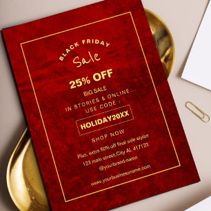 Elegant Red Scratch Holiday Sale Promotion  Flyer