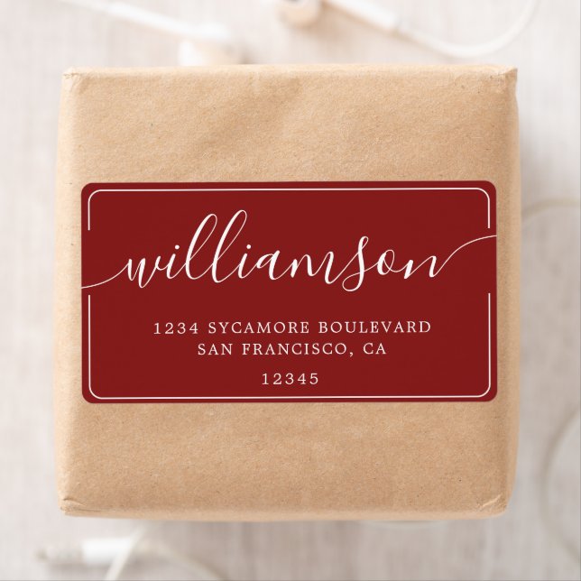Elegant Red Script Family Return Address (Insitu)