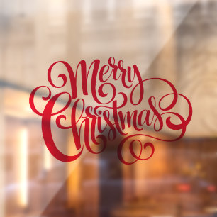Elegant Red Script Typography Merry Christmas
