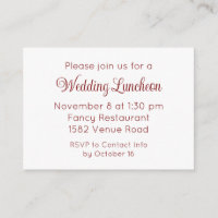 Elegant Red Script Wedding Event Invitation