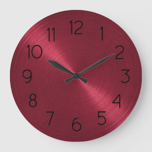 Elegant Red Sheen Large Clock