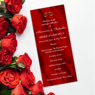 Elegant Red Silk Wedding Rings Program Programme