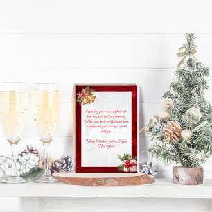 Elegant Red & Silver Festive Christmas Greeting Holiday Card