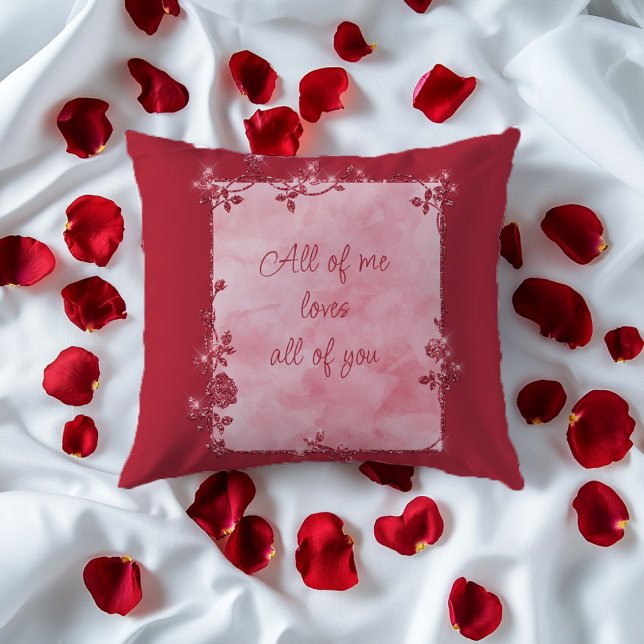 Elegant Red Sparkle Frame Valentine  Cushion (Creator Uploaded)