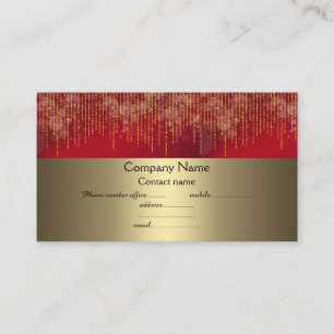 elegant red sparkle gold business card