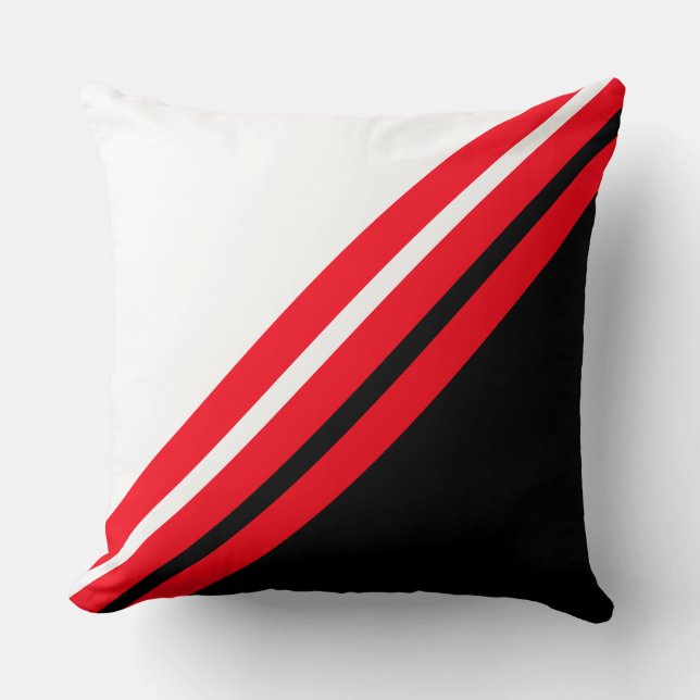 Elegant Red Stripes Cushion (Front)