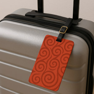 Elegant Red Swirls  Luggage Tag