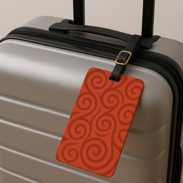 Elegant Red Swirls  Luggage Tag (Creator Uploaded)