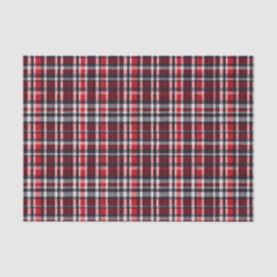 Elegant Red Tartan Check Plaid Patterned Christmas Tissue Paper