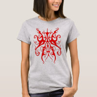 Elegant Red Tribal Mask Abstract Design