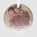 Elegant Red Twin Photo Baby First Christmas
