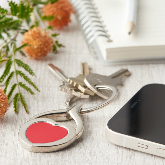 Elegant Red Twisted Heart Keychain for EverydayUse (Side)