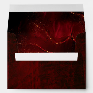 Elegant Red Velvet Envelope with Marble Glitter
