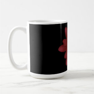 Elegant Red Velvet Flower on Black Dark Floral A Coffee Mug