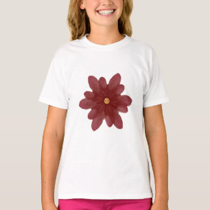 Elegant Red Velvet Flower on Black   Dark Floral A T-Shirt