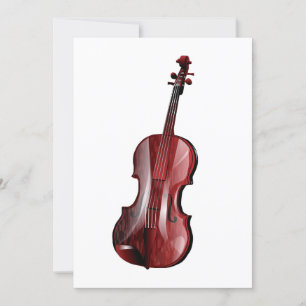 Elegant Red Violin Musical Instrument Invitation