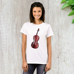 Elegant Red Violin Musical Instrument T-Shirt