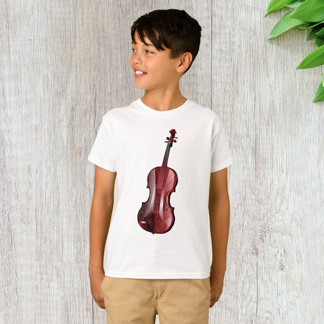 Elegant Red Violin Musical Instrument T-Shirt (Creator Uploaded)
