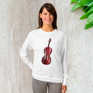 Elegant Red Violin Musical Instrument T-Shirt