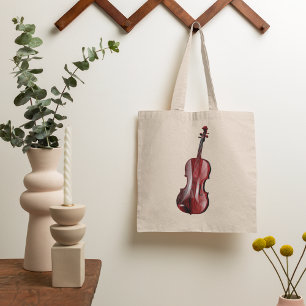 Elegant Red Violin Musical Instrument Tote Bag