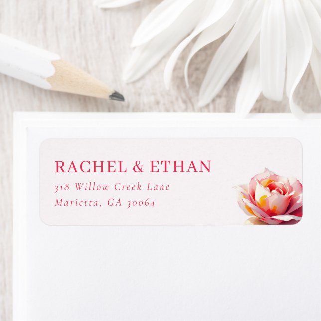 Elegant Red Watercolor Rose (Insitu)